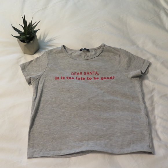 GIRLS (12 years) 'Santa is it too late to be good" T-shirt - Picture 2 of 7